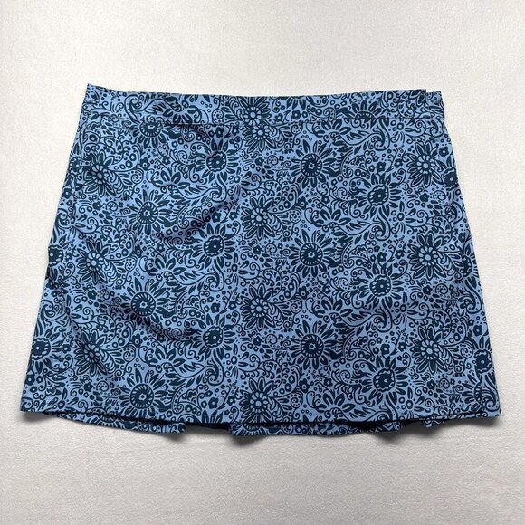 Rip Skirt Hawaii Womens Adjustable Waist Skirt Size XXL Blue Floral Beach Resort - Picture 1 of 10